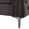 Dark Grey Tufted Pillow Back Accent Chair Dark Gray Primary Living Space Velvet