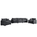 Luxurious And Sophisticated Sofa Set With Soft Cushions And Pillows, Home For Living Rooms And Clubs As Well As Home Theaters, Consisting Of Two Single Sofas And A 3 Seater Sofas In Grey Corduroy Fabr Grey Corduroy 5 Seat