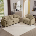 Modern Living Room Sofa Two Piece Set, Suitable For Living Room And Bedroom Sofa Set, Consists Of A Single Seat And A 3 Seater Sofas, Tan Corduroy Tan Corduroy 3 Seat