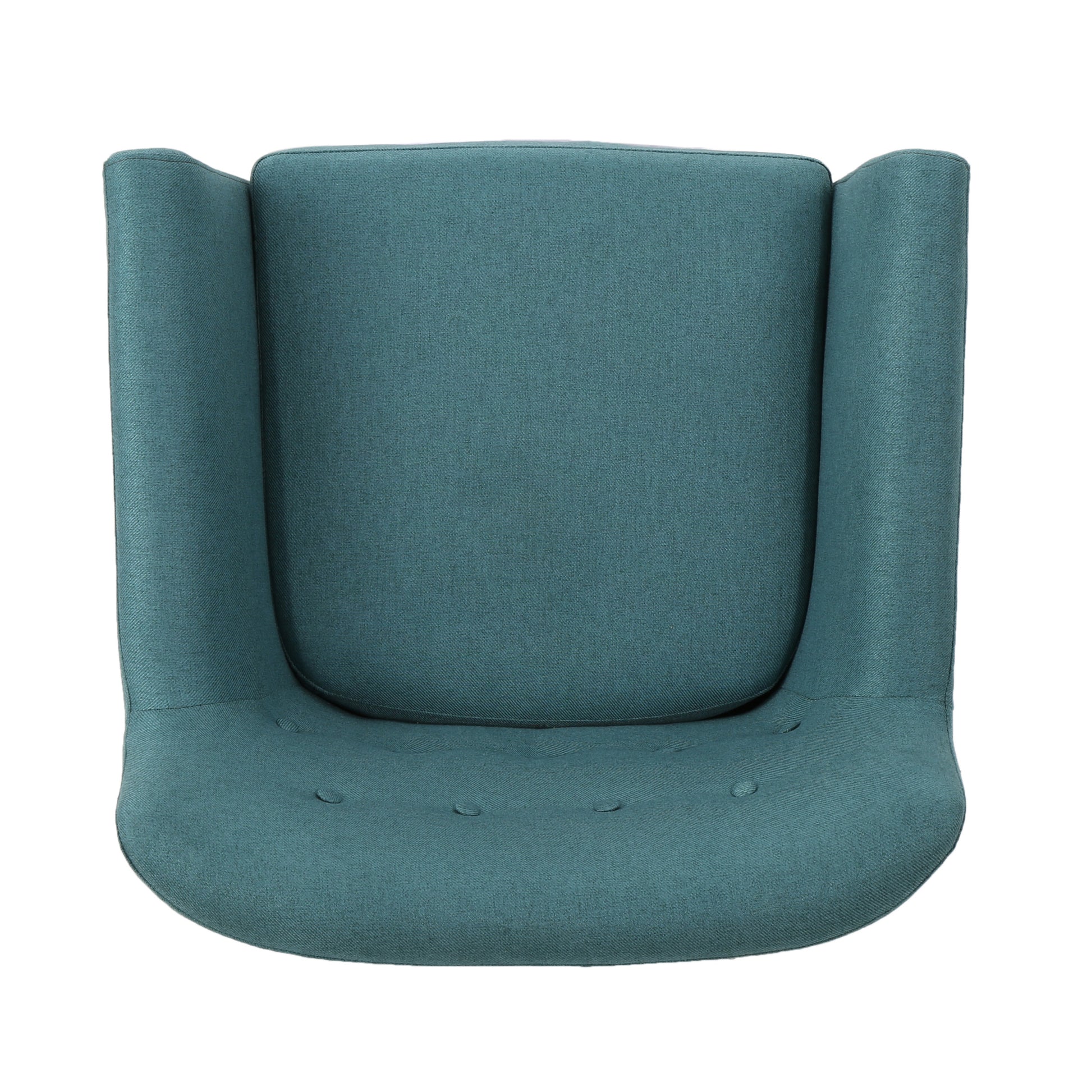 Club Chair, Mid Century Modern Fabric Club Chair, Dark Teal Natural Teal Fabric