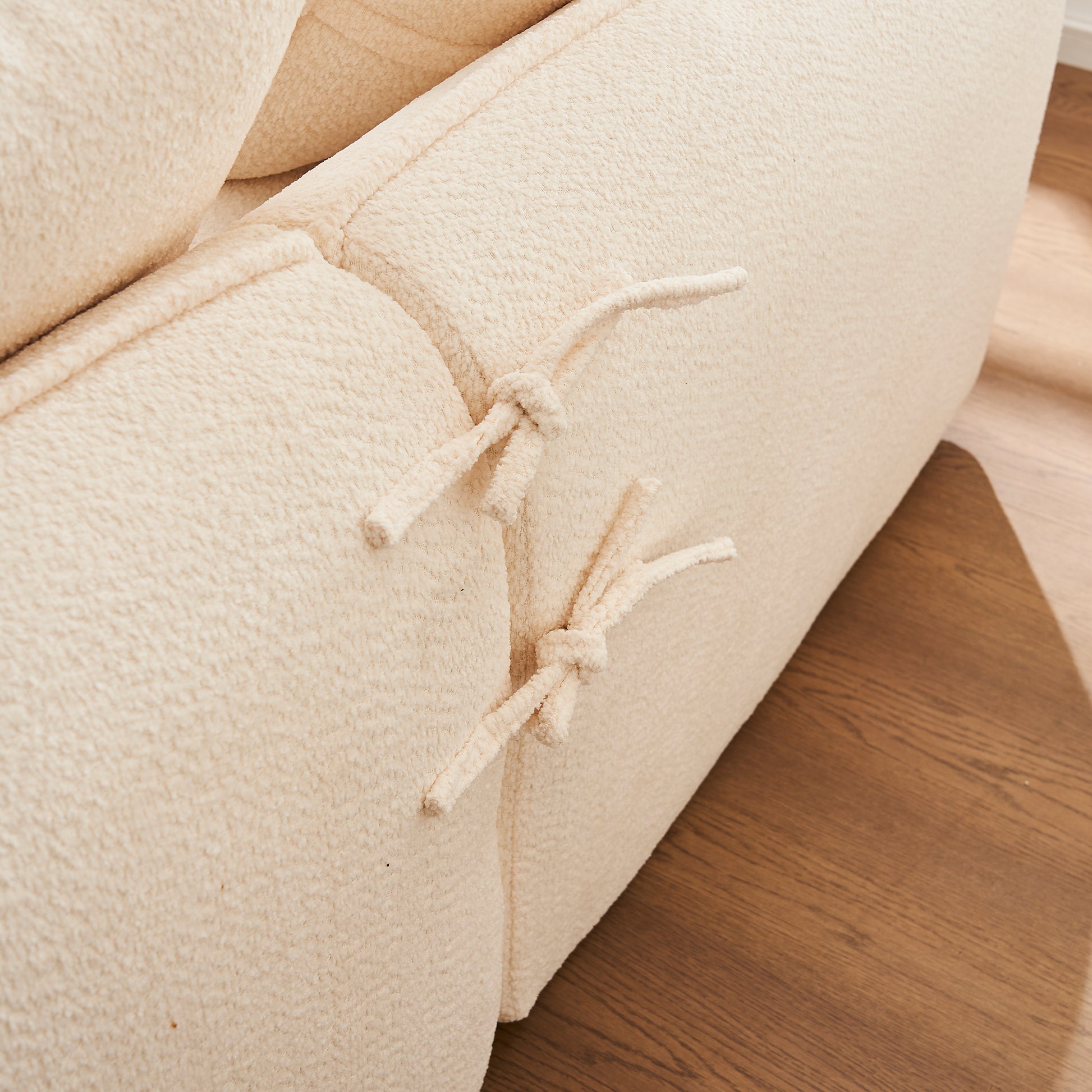 Sofa Deep Seat Sofa 3 Seater For Living Room Oversized Comfy Sofa L Shape Sofa Couch With Chaise Home Furniture Sleeper Sectional Sofa For Apartment, Office Left Hand Facing Beige Foam 3 Seat