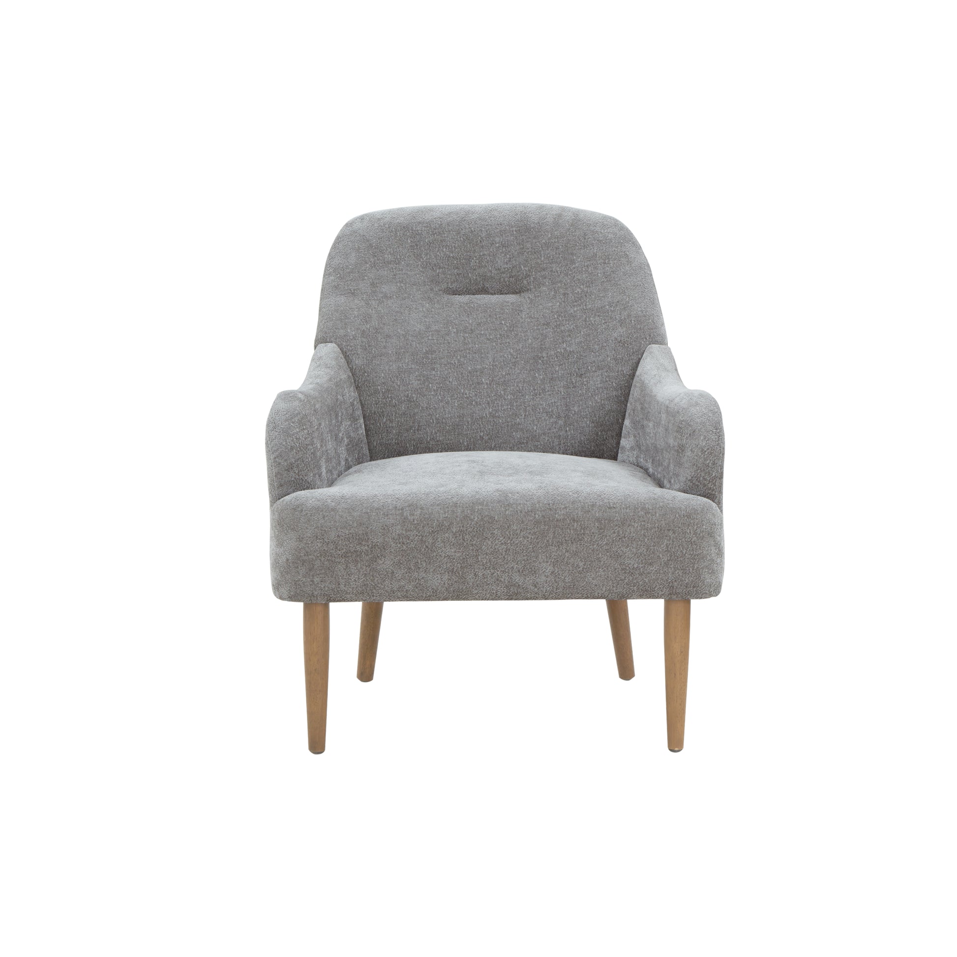 Chenille Armchair, Modern Style Accent Chair With Wood Legs, Comfy Design For Living Room, Bedroom, Office, Gray Gray Foam Wood Fabric