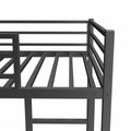 Metal Twin Over Full Bunk Bed Heavy Duty Sturdy Metal Noise Reduced Safety Guardrail No Box Spring Needed,Black Twin Black Metal Metal