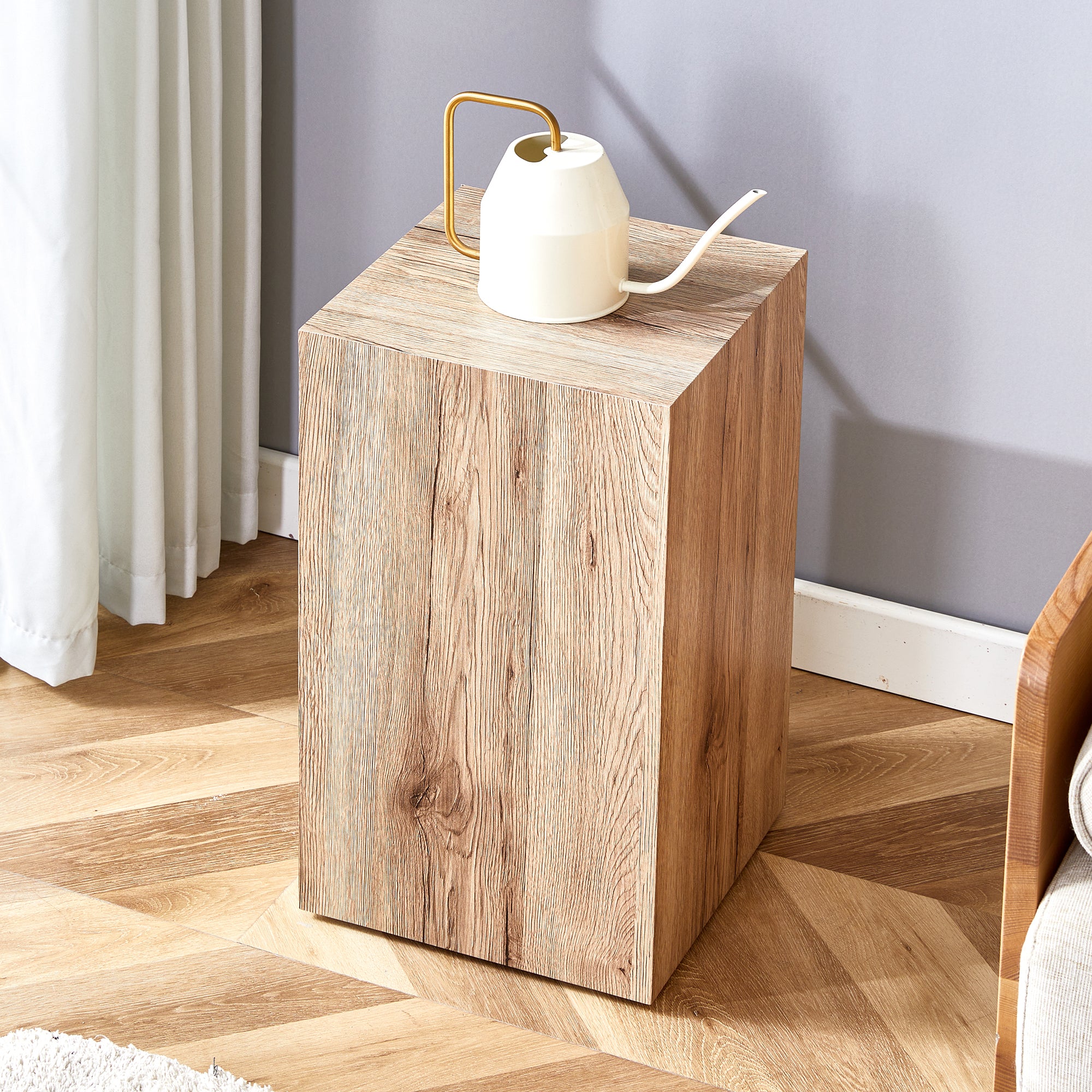 Elevate Your Living Space With This Modern Mdf Coffee Table That Showcases Smooth, Light Wood Color Texture Patterns. It Is Characterized By Stylish Design. Wood Mdf