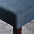 Dining Chair Navy Blue Wood Fabric