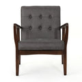 Club Chair, Mid Century Modern Microfiber Club Chair With Wood Frame Slate Microfiber