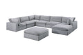 Dark Gray Color 8Pc Modular Sectional Set Corduroy Upholstery Couch 3X Corner Wedge 3X Armless Chairs 2X Ottomans Living Room Furniture Dark Gray Primary Living Space Cushion Back