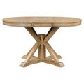 Functional Furniture Retro Style Dining Table Set With Extendable Table And 4 Upholstered Chairs For Dining Room And Living Room Natural Wood Wash Natural Wood Wash Solid Wood