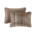 6 Piece Jacquard Quilt Set With Throw Pillows Brown Gold King Cal King King Brown Gold Cotton
