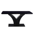 Table And Chair Set, Modern Dining Table, Black Tabletop And Black Mdf Leg Table, Soft And Comfortable Dining Chair, Perfect For Dinner, Meetings, Home And Office Decor White Black Mdf