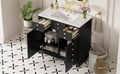 36'' Bathroom Vanity With Resin Sink Combo, Solid Wood Frame Bathroom Storage Cabinet, Freestanding Vanity Set With 2 Drawers& Soft Closing Doors, Black Black Bathroom Solid Wood Mdf Resin