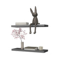 Matt Grey Floating Shelf 2 Or Less Grey Floating Horizontal Primary Living Space Wood Wall Mounted Particle Board