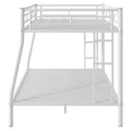 Full Xl Over Queen Metal Bunk Bed With Ladder And Guardrails, White Box Spring Not Required Full Xl White Metal Metal