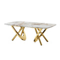 Gold Stainless Steel Marble Pattern Coffee Table 50.78