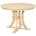 5 Piece Rustic Round Pedestal Extendable Dining Table Set With 15.7
