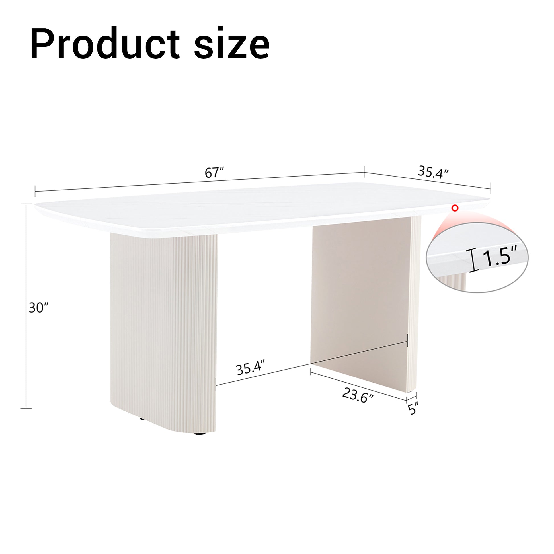 Cream Style Mdf White Dining Table.It Is A Furniture With A Warm And Soft Appearance, Suitable For Creating A Comfortable And Friendly Dining Environment, Suitable For Kitchens, Dining Rooms,Etc. White Mdf