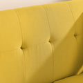 Loveseat Sofa, Mid Century Modern Decor Beautiful Seat Couches For Living Room, Button Tufted Upholstered Small Couch For Bedroom, Solid And Easy To Install Beautiful Seats Furniture, Yellow Yellow Foam 2 Seat