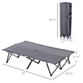 Outsunny 2 Person Folding Camping Cot For Adults, 50