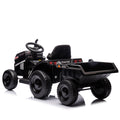 12V Kids Ride On Electric Tractor Black Knight,Kids Ride On Toy.2Wd,Non Skid Tires, Steering Wheel, Foot Pedal,With Removable Storage Tug,Light,Bluetooth,Music,Mp3,Usb,Power Display For Kids Aged 2 3. Black 50 99 Lbs Polypropylene