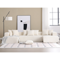 Arrived 131'' Modular Sectional Couch, U Shaped Sofachaise Lounge, Striped Fabric,Upholstered 4 Seater Couch For Living Room, Bedroom, Free Combination Sofa Corduroy ,White White Polyester Primary Living Space Soft Modern Square Arms Foam Upholstered 4
