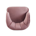 Upholstered Barrel Accent Chair With Wooden Legs Blush Rubberwood Velvet