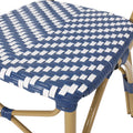 French Bistro Chair White Blue Rattan