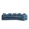 Modular Sectional Sofa, U Shaped Couch With Sofa For Five & Pillows, Modern Minimalist Chenille Fabric Large Comfy Cloud Sofas, Living Room Furniture Sets Navy Chenille 5 Seat