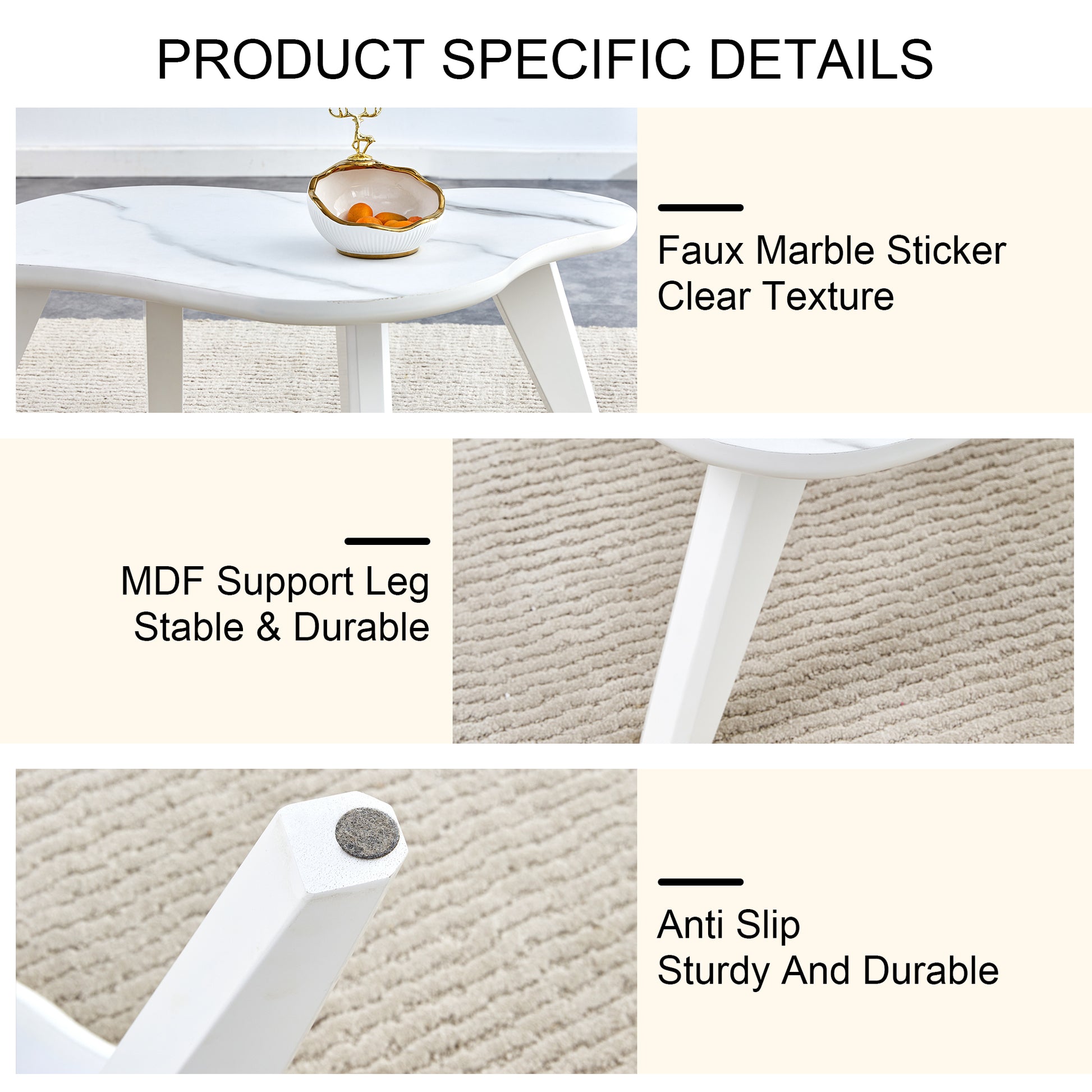 Modern Minimalist White Table Top. Cloud Shape Gives You A Experience, Computer Desk. The Game Table. Suitable For Dining And Living Rooms. White Mdf