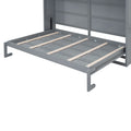 Queen Size Murphy Bed Wall Bed With Top Cabinets,Gray Queen Gray Plywood