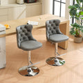 Swivel Pu Leather Barstools Adjusatble Seat Height From 25 33 Inch, Chrome Base Bar Stools With Backs Comfortable Tufted For Home Pub And Kitchen Island, Beige,Set Of 2,1512Gy Grey Dining Room American Design Bar Stools Wing Back Set Of 2 Foam Pu Leather
