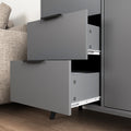 Storage Cabinet With 3 Drawers & Adjustable Shelf, Mid Century Cabinet With Door, Accent Cabinet For Living Room, Home Office, Entryway, Gray 3 4 Drawers Gray Particle Board