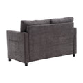 United Modern Chenille Fabric Loveseat, 2 Seat Upholstered Loveseat Sofa Modern Couch Dark Gray Chenille 2 Seat