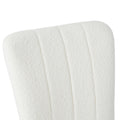 Modern White Teddy Wool Dining Chair, Upholstered Chair With Fabric Accent Side Chair With Gold Plated Metal Legs For Family Furniture Living Room, Bedroom, Kitchen, Dining Room Set Of 4 Metal White