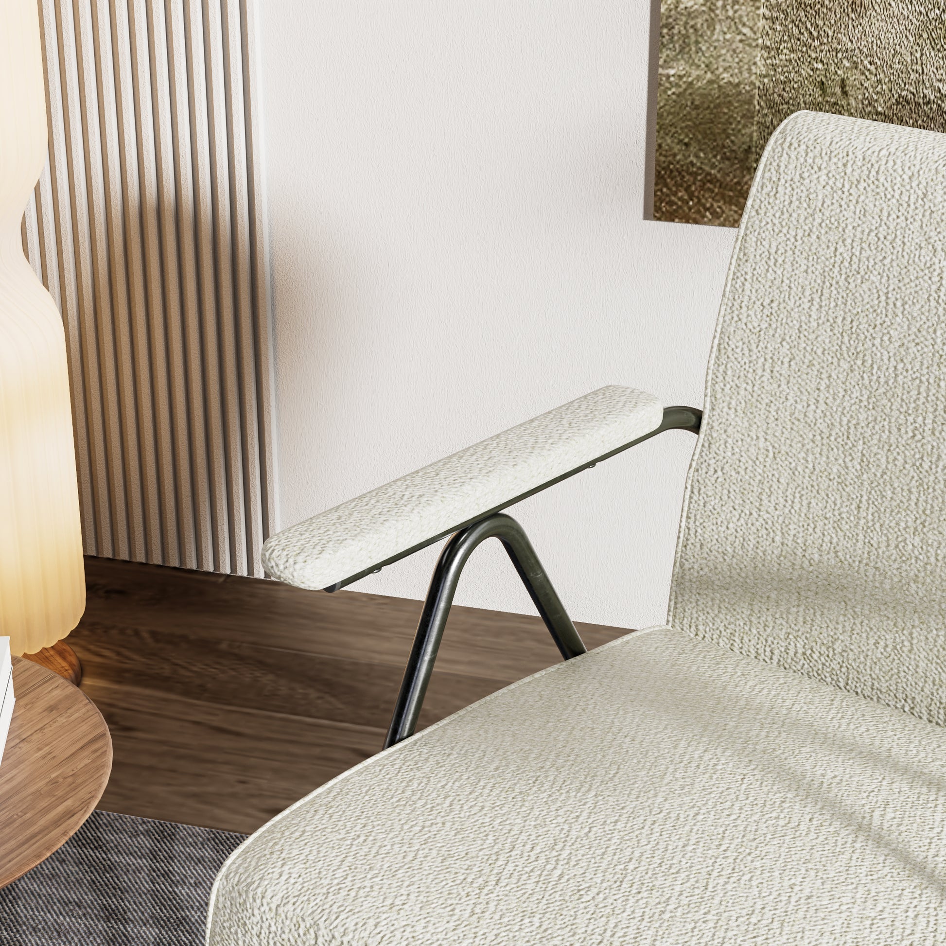 Fx P91 Wt Sofa Chair Modern White Accent Chair With Metal Frame Stylish Upholstered Single Sofa, Perfect For Living Room, Bedroom, And Office Decor Temu Suitable White Linen