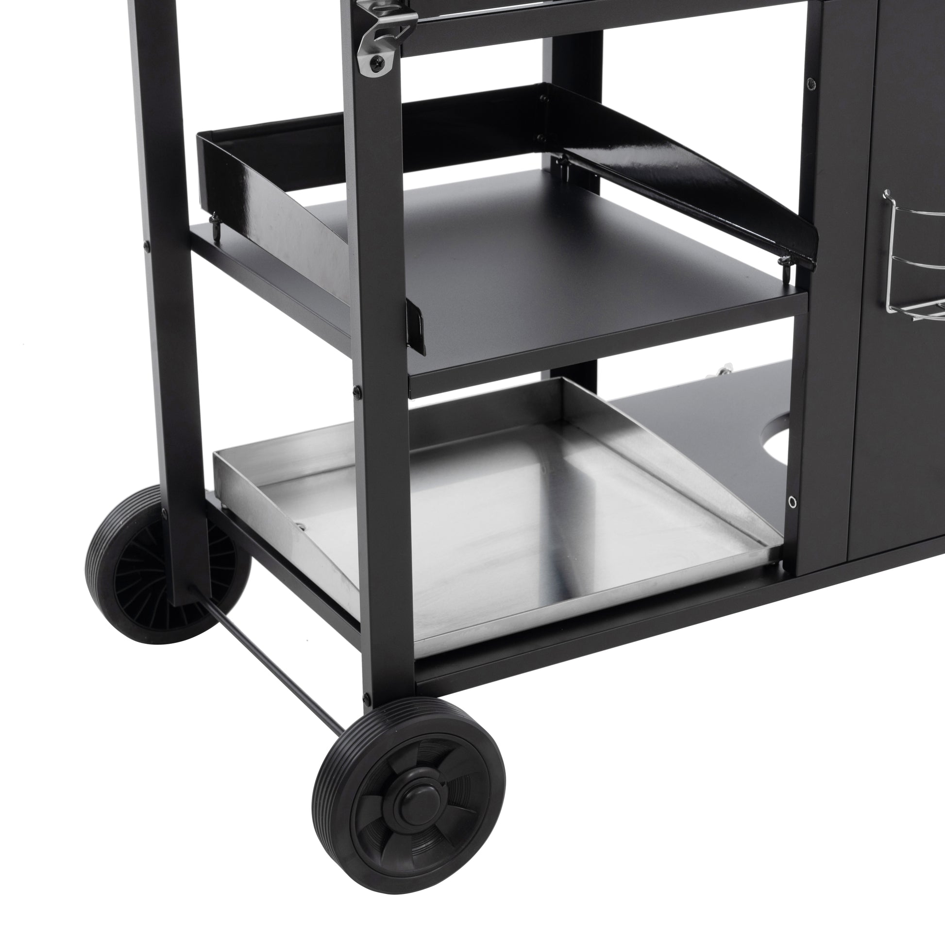 2 2 Multi Function Burner Gas Grill And Griddle Combo With Cover For Outdoor Cooking While Camping Or Tailgating Bbq,Frying,Pizza. Black And Silver Stainless Steel