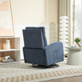 Jiada Upholstered Swivel Glider.Flannel Fabric.Rocking Chair For Nursery In Navy Blue.Modern Style One Left Bag Navy Blue Primary Living Space Foam Corduroy