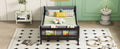Twin Bed With Headboard, Footboard, Safeguards, Built In Bed End Book Storage Rack ,Grey Twin Grey American Design Pine