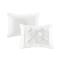 7 Piece Tufted Comforter Set White Cal King California King White Polyester