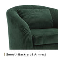 Coolmore Living Room Accent Barrel Chair, Century Modern Style Decorative Chair, Armchair For Living Room With Thick Cushions And Pillows, Comfy Single Sofa Chair, Chair With Wooden Legs Emerald Corduroy