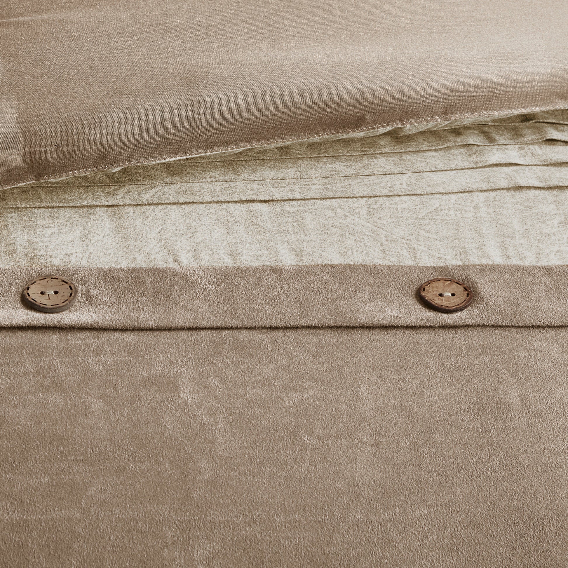 7 Piece Faux Suede Comforter Set Tan Cal King California King Tan Polyester