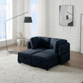 Modular Sectional 2 Seater Sofa With 2 Ottomanssleeper Sofa Bed Modular Sofa With Chaiseadjustable Arms And Backs Blue Blue Polyester 2 Seat