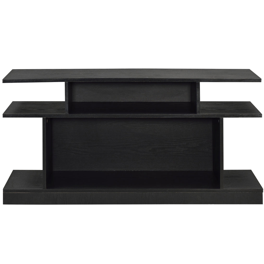 Black 2 Shelf Sofa Table Black Primary Living Space Contemporary Shelves Rectangular Wood