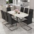 Table And Chair Set, Large Modern Minimalist Rectangular Dining Table, 0.39 