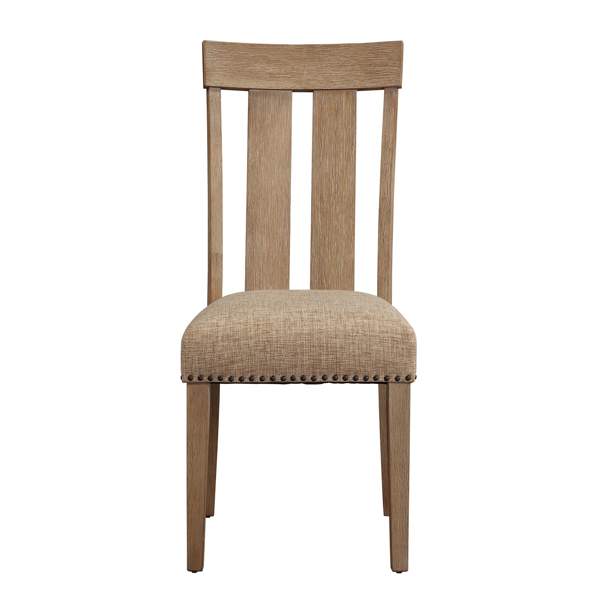 Beige And Maple Open Back Side Chairs Set Of 2 Beige Light Brown Primary Living Space Farmhouse Rubberwood Wood Fabric