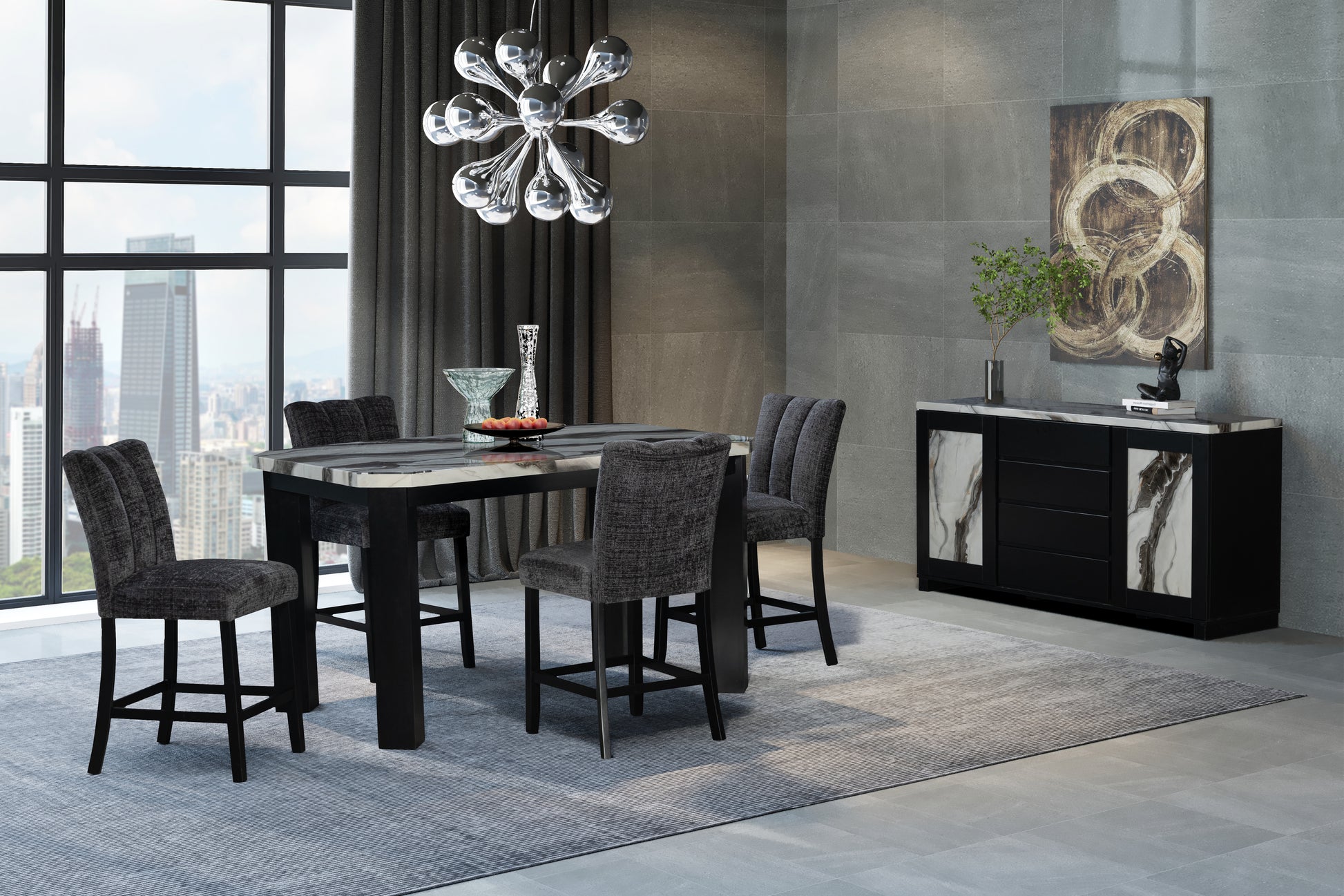 Magaly Dark Grey Bar Stools Kit Of 2 Solid Gray Dining Room Rubberwood Solid Back Set Of 2 Rubberwood Dark Grey Foam Wipe Clean Rectangular Modern Side Chair Foam Mdf