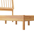 Mid Century Modern Solid Wood King Spindle Bed Natural Pine King Natural Wood Pine Pine