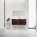 48 Inch Bathroom Cabinet With Resin Sink,Soft Close Doors,Float Mounting Design Silver Brown Stripe Bathroom Modern Plywood Plywood