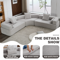 Arrived Oversized Combination Sofa,Curved Sofa,Upholstered 4 Seater Couch For Living Room, Modern Modular 3 Piece Free Combination, Semicircular Modular Sofaboucle, Gray Gray Polyester Primary Living Space Soft Tight Back Modern Square Arms Foam