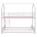 Metal House Bunk Bed, Twin Over Full, Pink Full Pink Metal