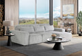 Seltos Grey Power Sectional Gray Fabric 5 Seat